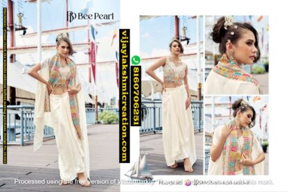 Bee Pearl Crop Top Set With Skirt And Jacket Shrug In Singles And Full Catalog -141463