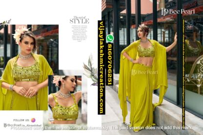 Bee Pearl Crop Top Set With Skirt And Shrug In Singles And Full Catalog -141460