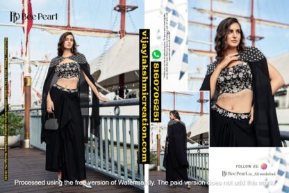 Bee Pearl Crop Top Set With Skirt And Shrug In Singles And Full Catalog -141461