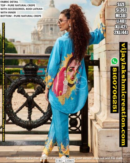 Mukesh & Mohit (M & M) D.No.220801 Co-ord Set In Singles And Catalog 141861