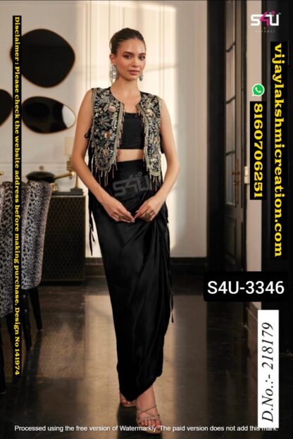 S4U 3346 D.No.218179 Crop Top With Skirt And Jacket Set In Singles And Full Catalog 141974