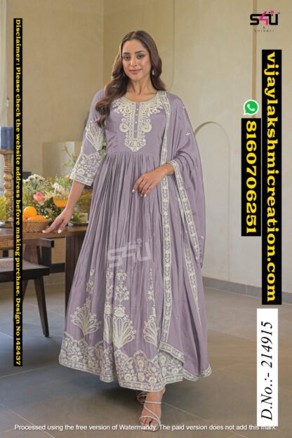 S4U D.No.214915 Anarkali Gown Set In Singles And Full Catalog 142437