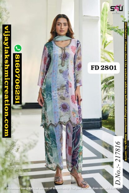 S4U FD 2801 D.No.217816 Kurta With Pant And Dupatta In Singles And Catalog 141778