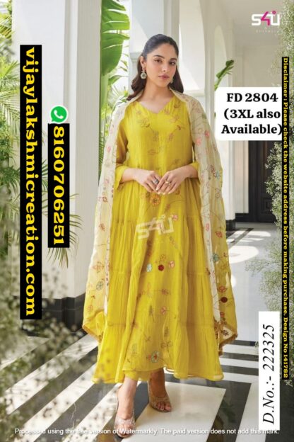 S4U FD 2804 D.No.222325 Gown With Pant And Dupatta In Singles And Catalog 141782