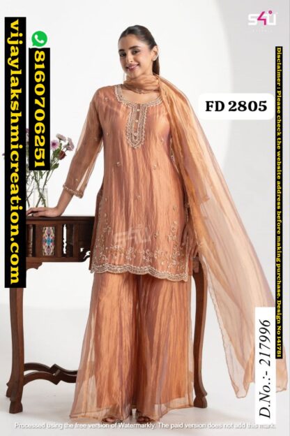 S4U FD 2805 D.No.217996 Kurta Palazzo Set In Singles And Catalog 141781