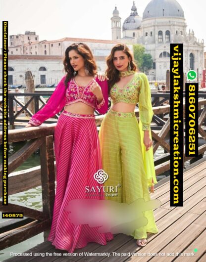 Sayuri Designer Naina 5861 Naina 5862 Viscose Jacquard Silk Blouse With Plazzo And Net Dupatta In Songles And Full Catalog 140876