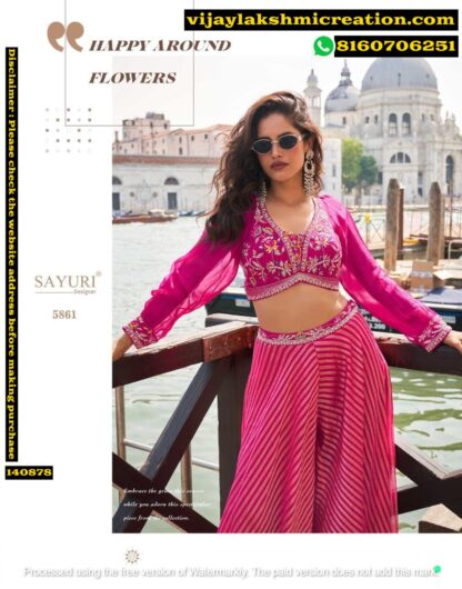 Sayuri Designer Naina 5861 Viscose Jacquard Silk Blouse With Plazzo And Net Dupatta In Songles And Full Catalog 140878