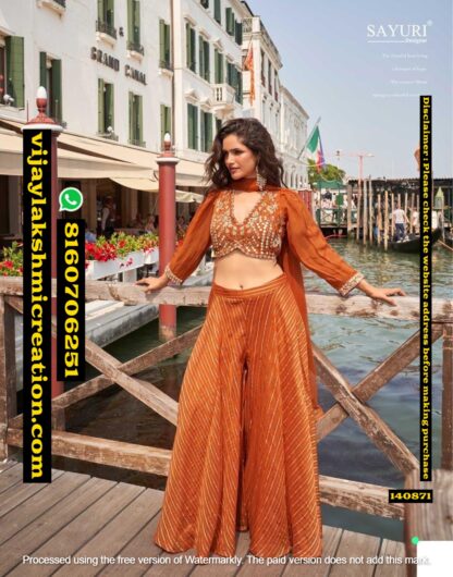 Sayuri Designer Naina 5863 Viscose Jacquard Silk Blouse With Plazzo And Net Dupatta In Songles And Full Catalog 140871