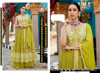 LaPink Centre Cut with Palazzo And Dupatta In Singles And Full Catalog 142916
