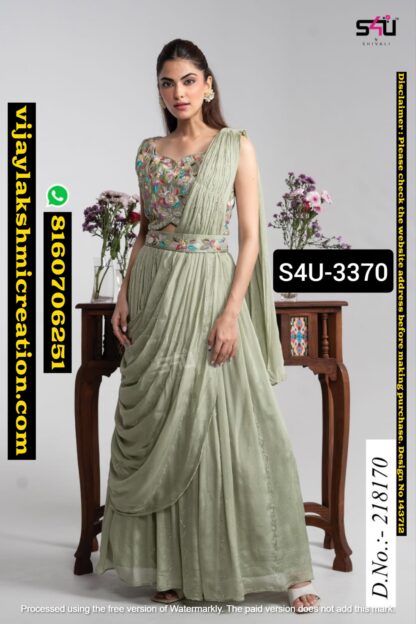 S4U 3370 D.No.218170 Pre Draped Saree In Singles And Full Catalog 143712