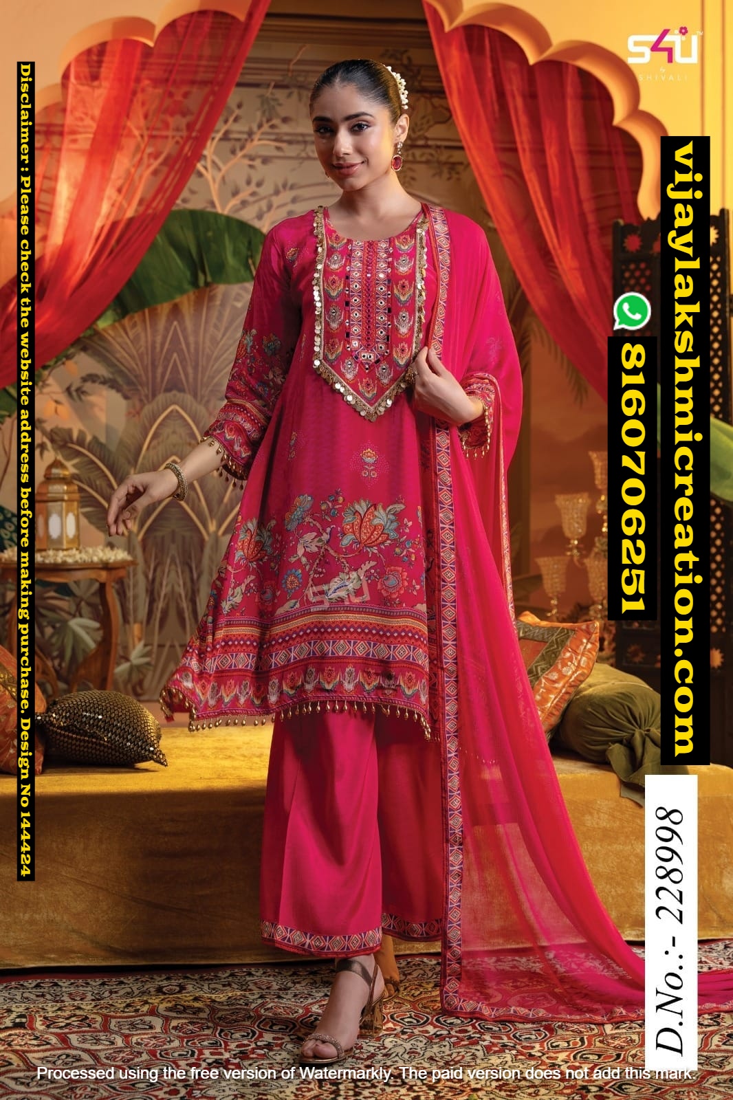 S4U D.No.228998 Kurta With Palazzo And Dupatta Set In Singles And Full Catalog 144424 S4U D.No.228998 Kurta With Palazzo And Dupatta Set In Singles And Full Catalog 144424