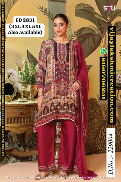 S4U FD 2831 D.No.229004 Kurta With Palazzo Pant And Dupatta In Singles And Full Catalog 143064