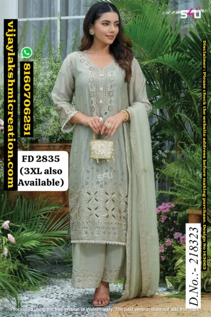 S4U FD 2835 D.No.218323 Kurta With Palazzo Pant And Dupatta In Singles And Full Catalog 143063