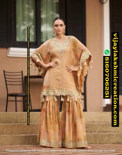 Sayuri 10065 Kaftan With Gharara In Singles And Full Catalog 143387