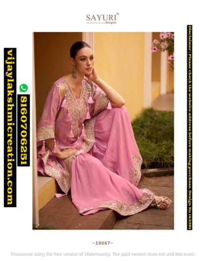 Sayuri 10067 Kaftan With Gharara In Singles And Full Catalog 143391