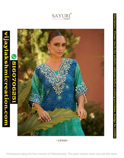 Sayuri 10068 Kaftan With Gharara In Singles And Full Catalog 143394