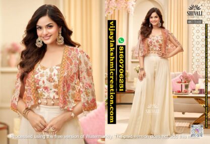 Shivali MN7-31438 Floral Blouse With Palazzo In Singles And Full Catalog 143033
