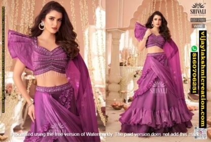 Shivali PZS7-21093 Wine Color Lehenga Choli In Singles And Full Catalog 143302