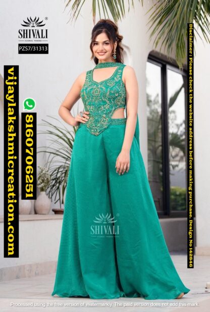 Shivali PZS7-31313 Purple Embroidered Top With Palazzo And Dupatta In Singles And Full Catalog 142846