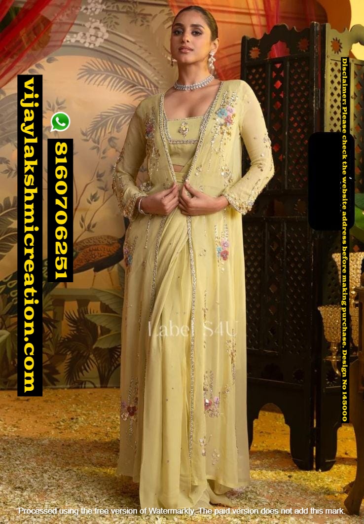 Label S4U Pre-Drape Saree with jacket In Singles And Full Catalog 145000