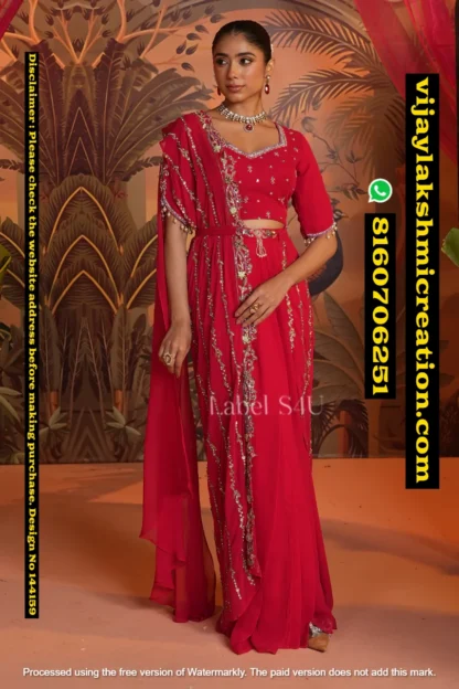 S4U Blouse Draped Skirt Saree Set In Singles And Full Catalog 144159