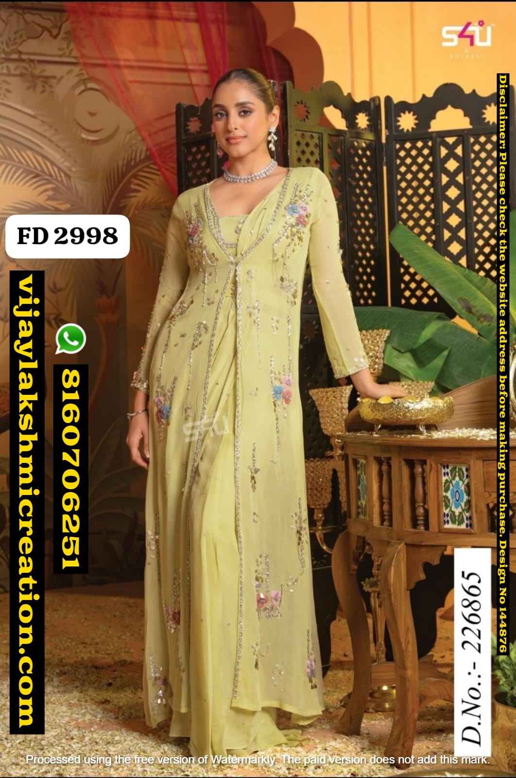 S4U D.No.226865 FD 2998 Long Gown In Singles And Full Catalog 144876 S4U D.No.226865 FD 2998 Long Gown In Singles And Full Catalog 144876