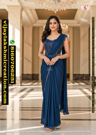 S4U Pre Draped Saree With Blouse In-Singles-And-Full-Catalog 146518