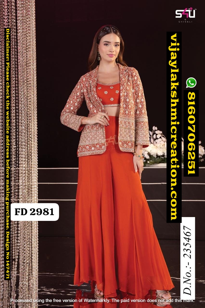 S4U FD-2981 D.No.235467 Indo-Western Set In Singles And Full Catalog 147471 S4U FD-2981 D.No.235467 Indo-Western Set In Singles And Full Catalog 147471