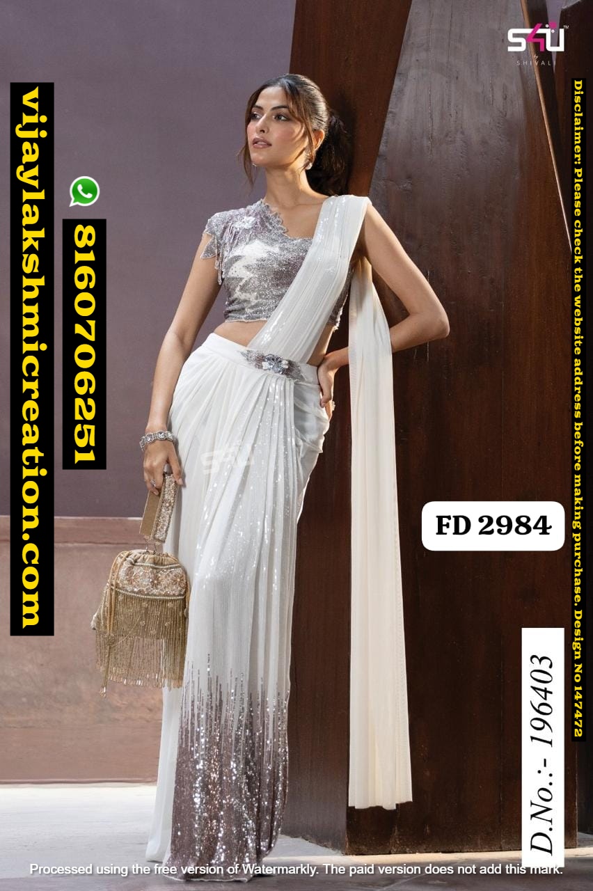 S4U FD-2984 D.No.196403 Pre-Draped Saree In Singles And Full Catalog 147472 S4U FD-2984 D.No.196403 Pre-Draped Saree In Singles And Full Catalog 147472