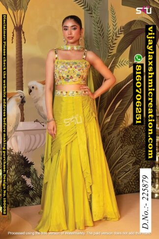 S4U D.No.225879 Mustard Yellow Hand-Crafted Lehenga Set In Singles And Full Catalog 150052