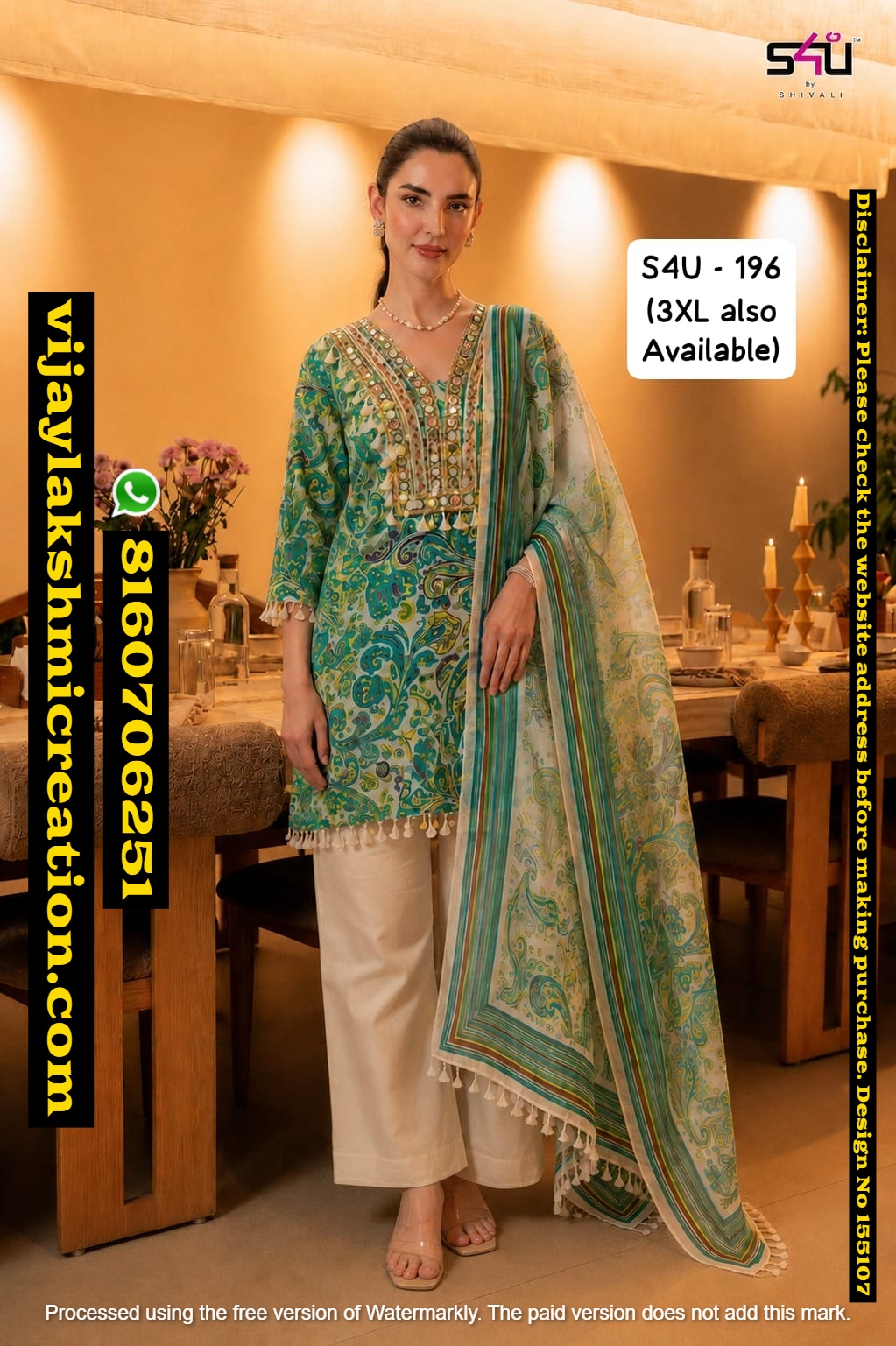 S4U-196 Short Kurta With Pant And Dupatta In-Singles-And-Full-Catalog-155107