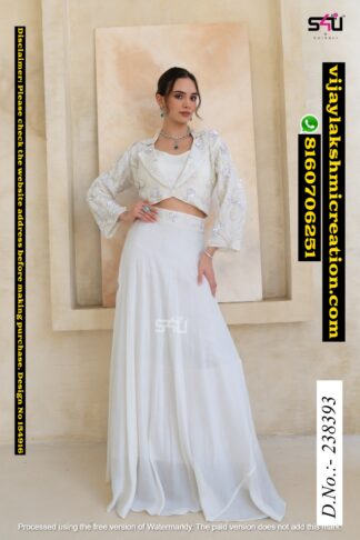 S4U D.No238393 Skirt With Sleek Crop Top And Handwork Jacket In Singles And Full Catalog 154916