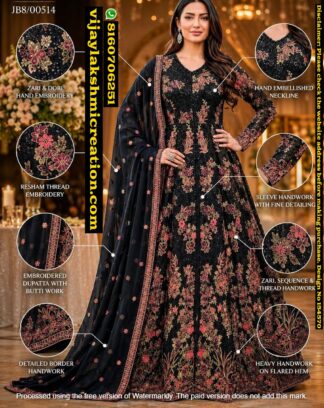 Shivali JB8-00514 Anarkali Gown With Embroidered Dupatta With Buti Work In Singles And Full Catalog 154570