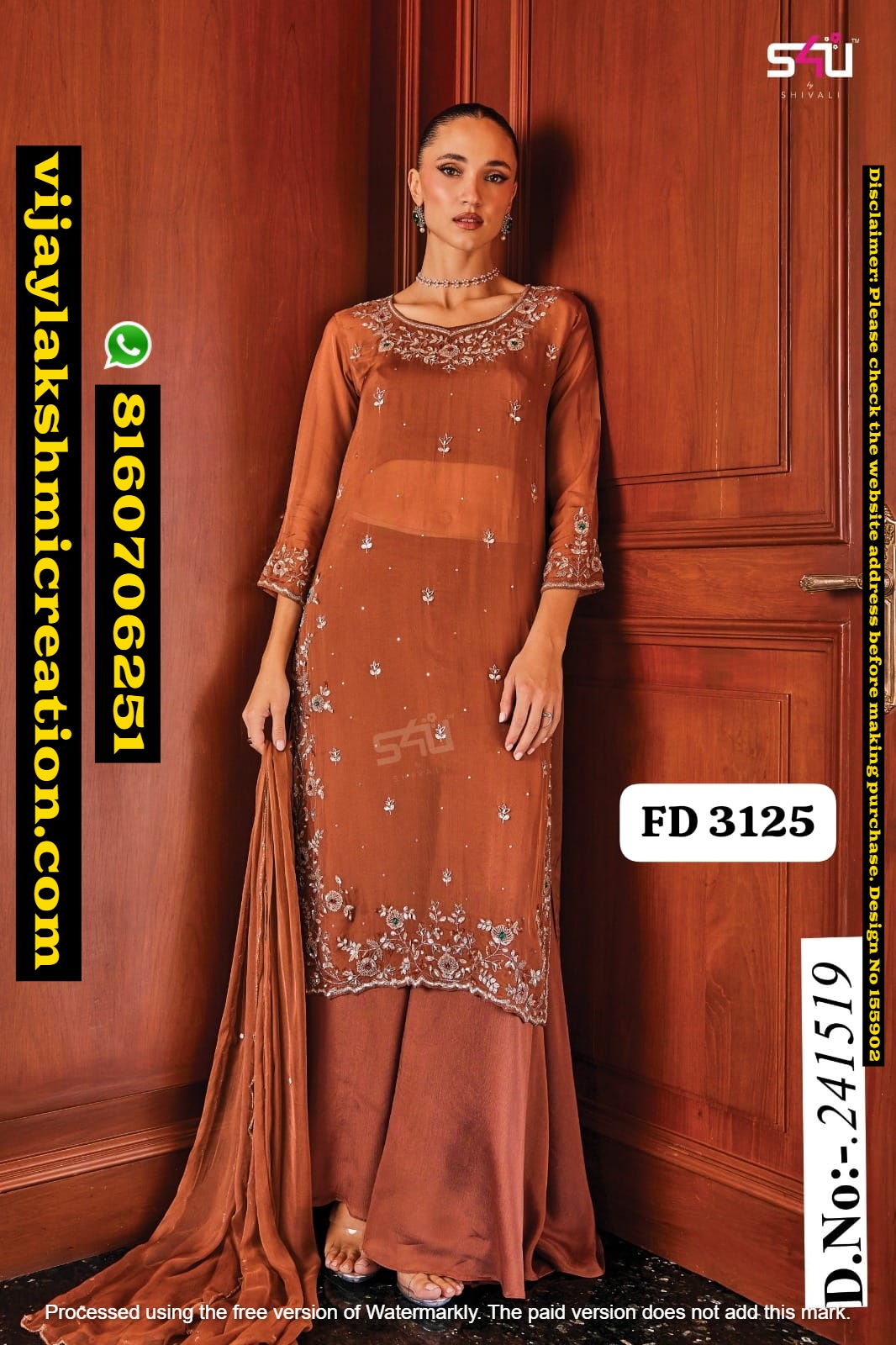 S4U FD 3125 Kurta Set with Inner, Palazzo Pants And Dupatta In-Singles-And-Full-Catalog-155902