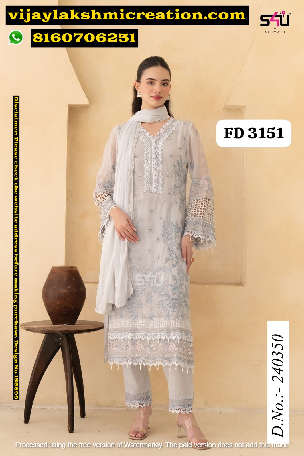 S4U FD 3151 D.No.240350 Kurta With Pants And Dupatta In-Singles-And-Full-Catalog-155899
