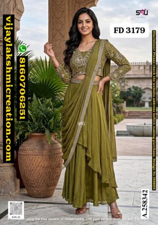 S4U FD 3179 A-258342 Pre-Draped Saree With Blouse In-Singles-And-Full-Catalog-155895