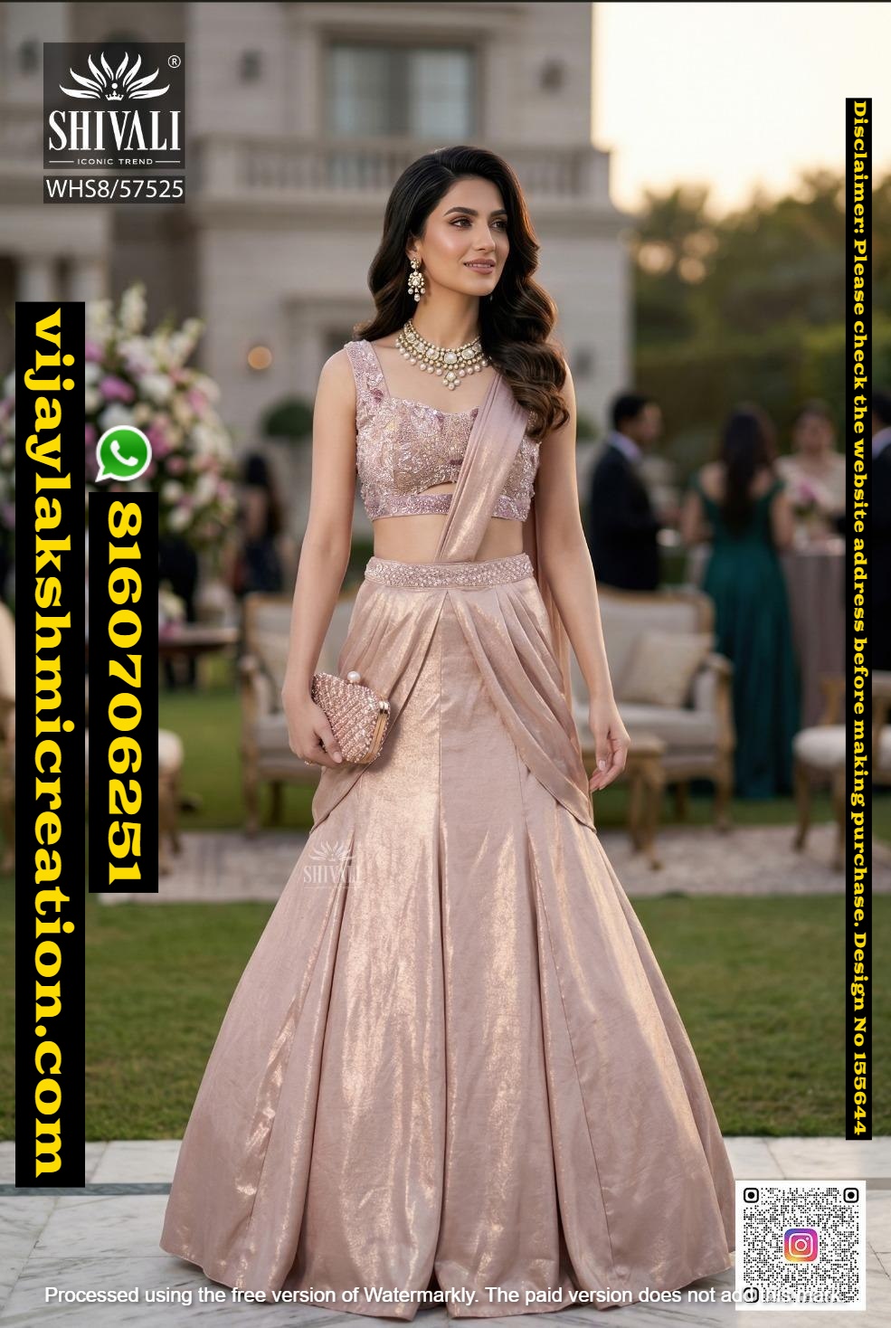Shivali WHS8-57525 Crop Top With Fish Cut Lehenga Set In-Singles-And-Full-Catalog-155644