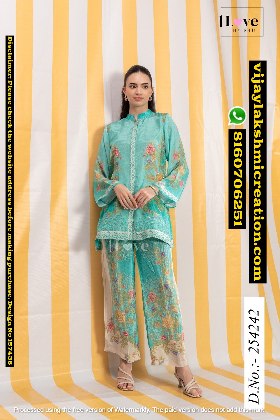 1Love By S4U D.No 254242 Printed Crepe Co Ord Set In Singles-And-Full-Catalog-157438