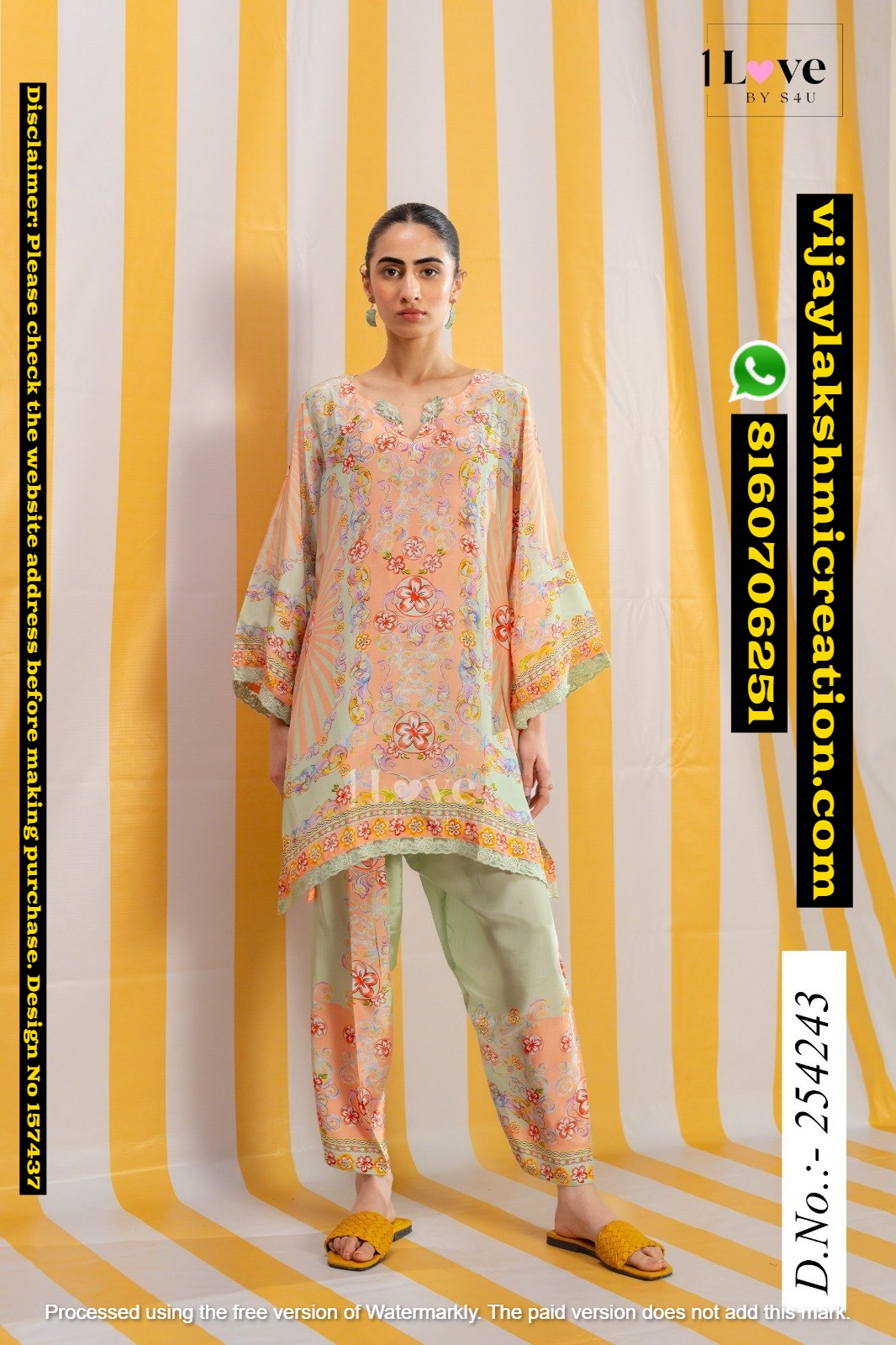 1Love By S4U D.No 254243 Printed Crepe Co Ord Set In Singles-And-Full-Catalog-157437
