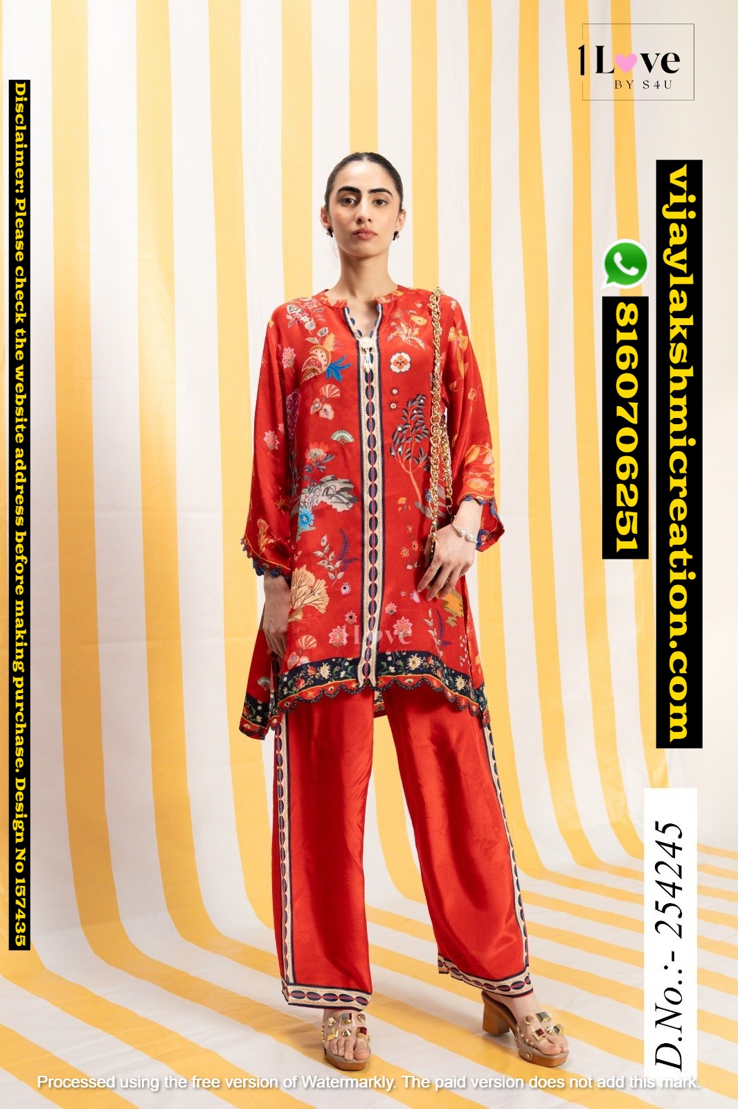 1Love By S4U D.No 254245 Printed Crepe Co Ord Set In Singles-And-Full-Catalog-157435