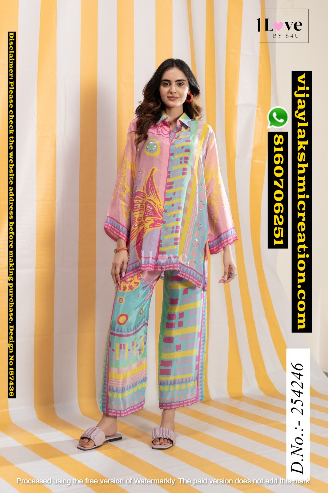1Love By S4U D.No 254246 Printed Crepe Co Ord Set In Singles-And-Full-Catalog-157436