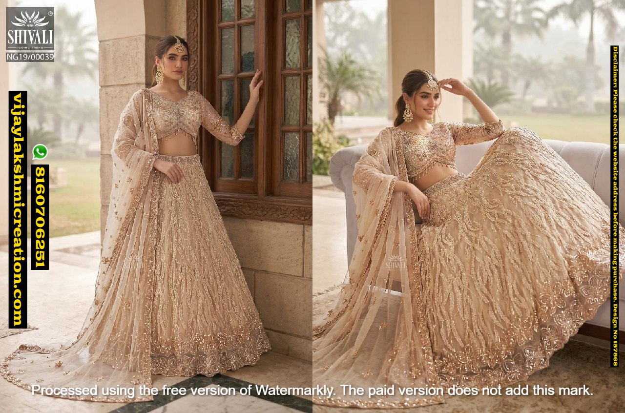 Shivali NG19-00039 Gold Net Lehenga Set In Singles-And-Full-Catalog-157568