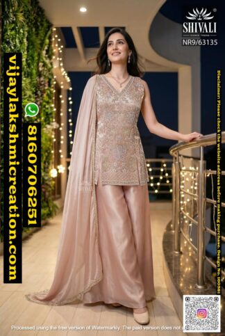 Shivali NR9-63135 Kurta With Palazzo and Draped In Singles And Full Catalog-160581