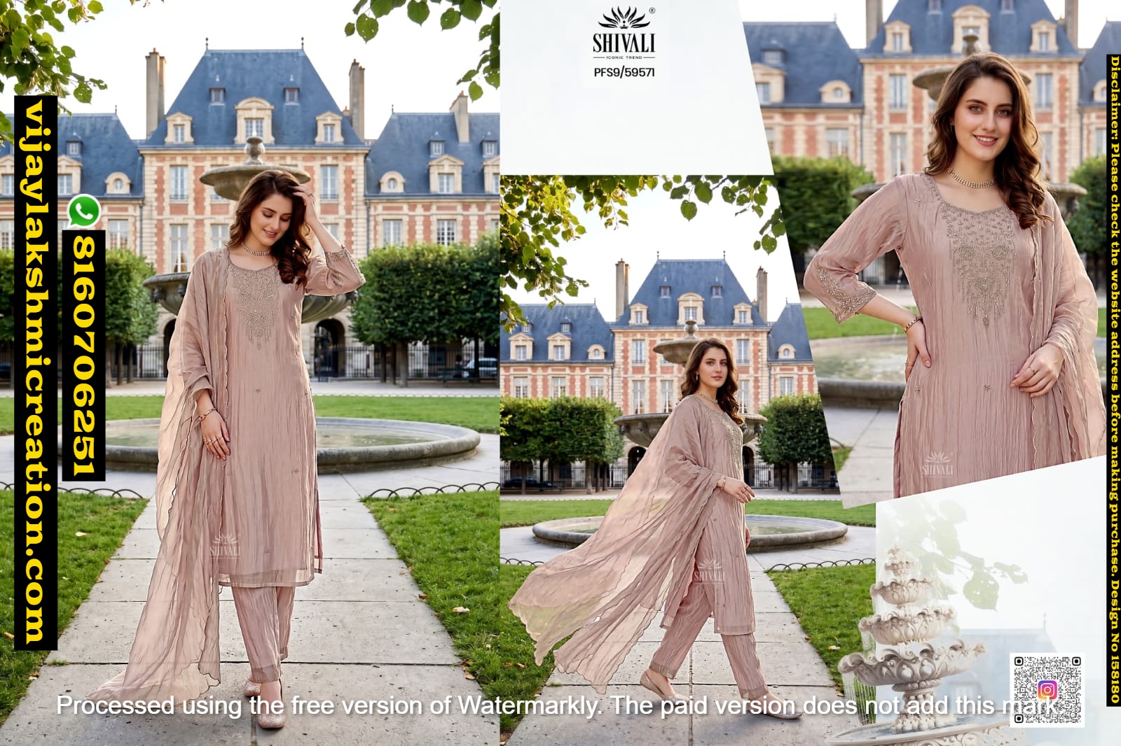 Shivali PFS9-59571 Beige silk embroidered kurta and palazzo set In-Singles-And-Full-Catalog-158179