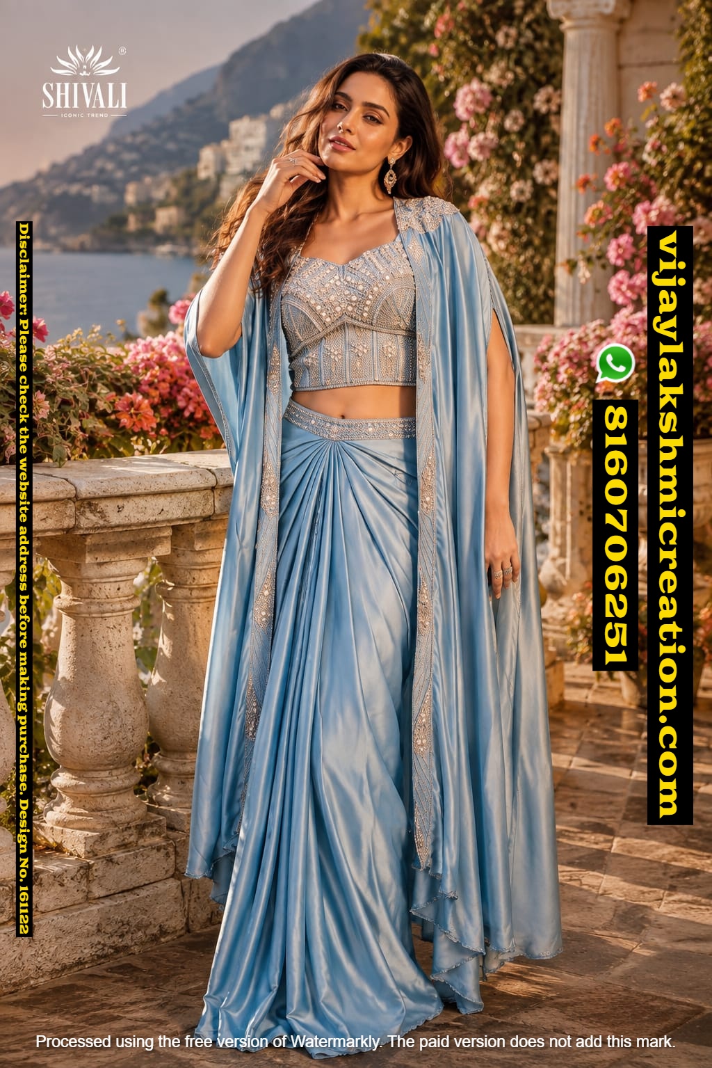 Shivali Blue Cape Saree Set In-Singles-And-Full-Catalog-161122
