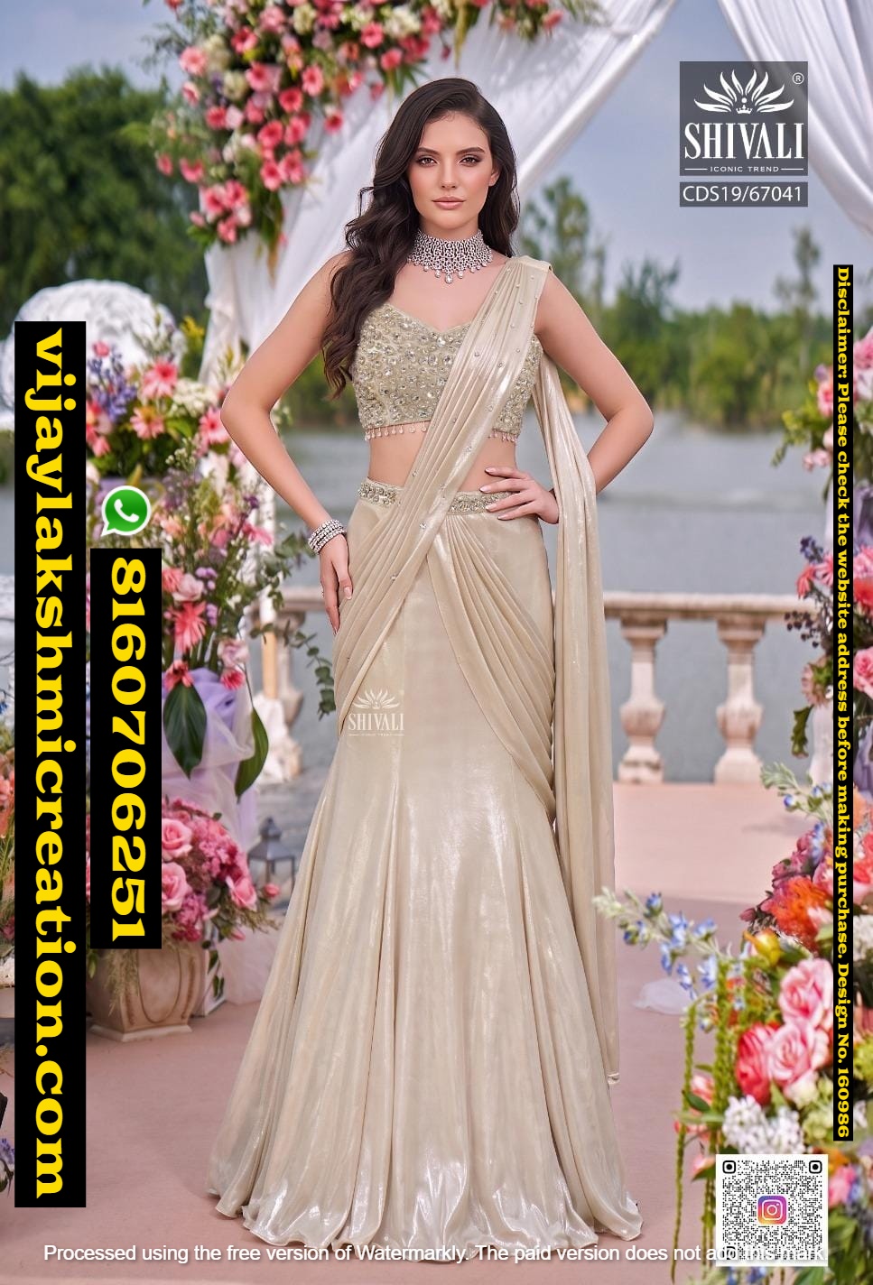 Shivali CDS19-67041 Champagne-gold Pre-stitched draped lehenga saree With Corset Blouse In-Singles-And-Full-Catalog-160986