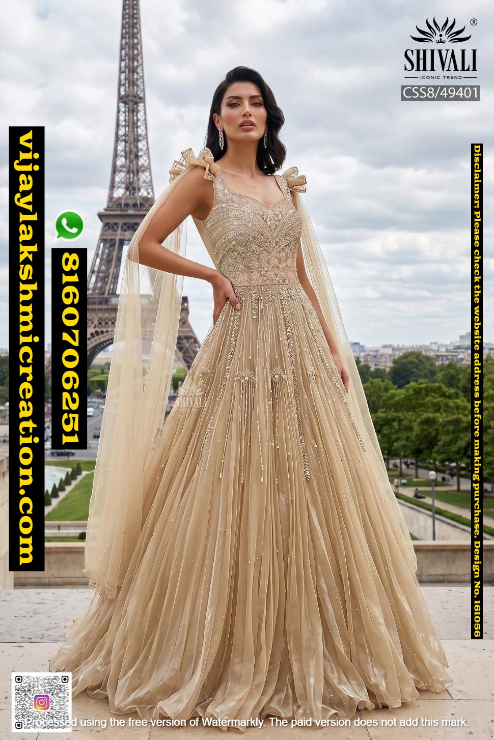 Shivali CSS8-49401 Gold Embroidered Gown In-Singles-And-Full-Catalog-161056