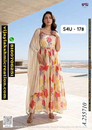 S4U 178 D.No. A.255710 Floral Print Anarkali Set In Singles And Full Catalog-161992