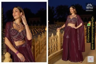 Shivali ABD9-66874 Deep Wine Cape Lehenga Set In-Singles-And-Full-Catalog-163332