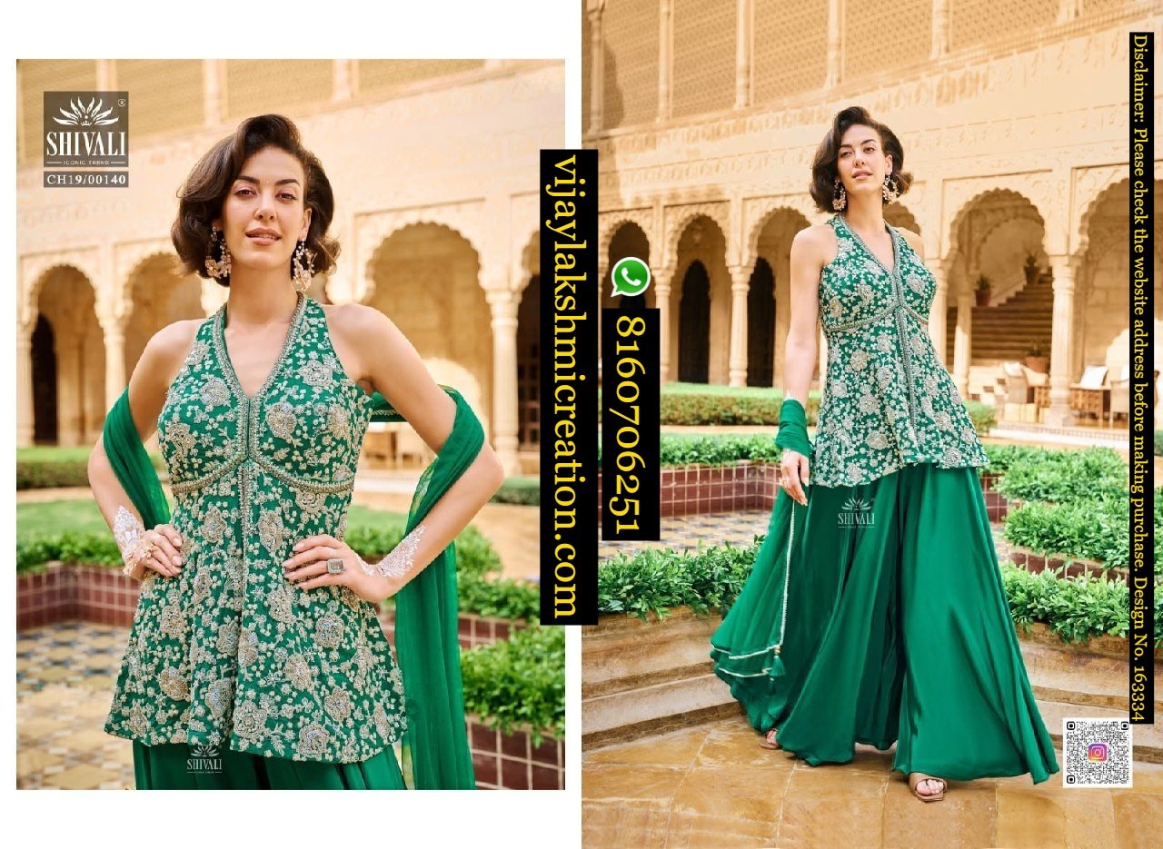 Shivali CH19-00140 Tunic Top With Palazzo And Dupatta In-Singles-And-Full-Catalog-163334